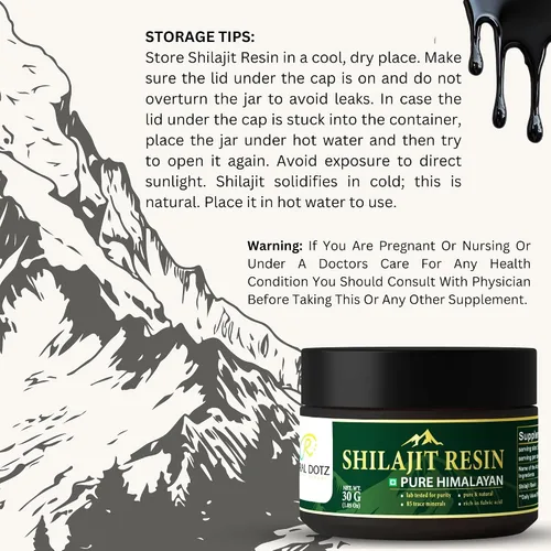 Vista 5 de RuralDotz - Resina Shilajit del Himalaya – 100% natural – 500 mg por porción – Auténtico tono mineral del Himalaya para energía, fuerza y vitalidad