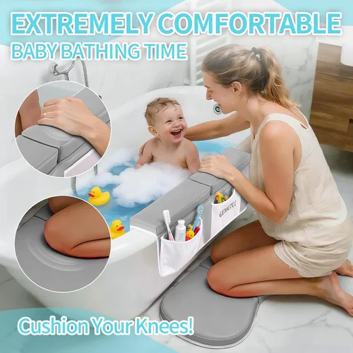 Vista 2 de Almohadilla de descanso para rodillas y codos para padres de baño pequeños, almohadilla extra gruesa para niños