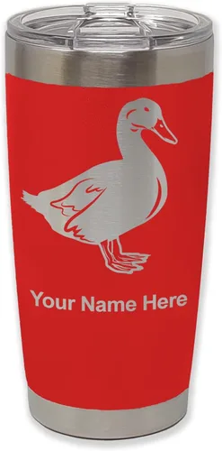 Vista 40 de LaserGram Vaso aislado al vacío de 20 onzas, pato, grabado personalizado incluido (negro) Engraved Gift for Duck Hunters, Vacuum Insulated