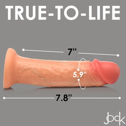 Vista 3 de CURVE TOYS Jock - Consolador realista de silicona de piel de 8 pulgadas para hombres, mujeres y parejas. Consolador ultra realista de doble densidad