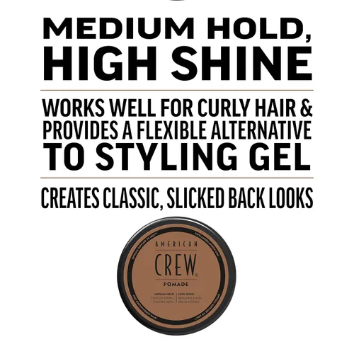 Vista 2 de American Crew Pomada para cabello de hombre, como gel para el cabello con fijación media y alto brillo, tamaño de viaje, set de regalo en dúo