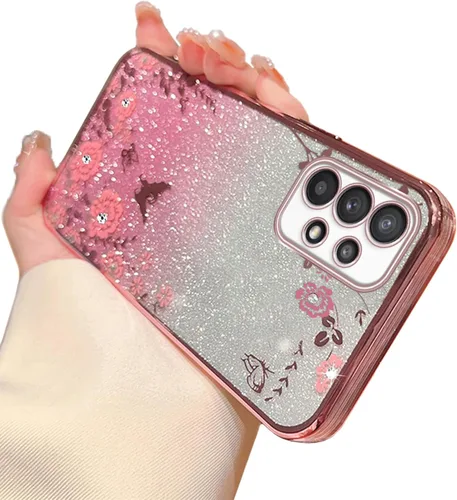 Vista 10 de Funda para Samsung Galaxy S8, Samsung S8 para mujer, cambio gradual con purpurina, cristal suave, TPU mariposa, floral, corazón, transparente, funda