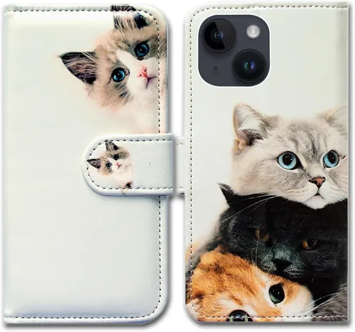 Vista 17 de Bcov Funda para iPhone 15 Plus, piel con tapa y función atril para iPhone 15 Plus, color verde pájaro negro