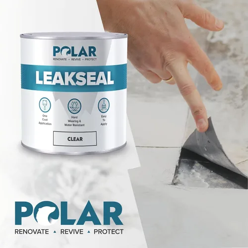 Vista 3 de Polar Specialist Coatings Pintura transparente para reparar fugas, 35 onzas, sellador impermeable de una capa con fibras reforzadas, sella