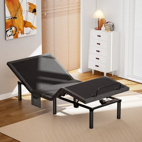 Vista 10 de AMADA HOMEFURNISHING Base de cama ajustable con masaje, base de cama ajustable individual XL controlada por aplicación con 4 puertos USB y luz LED