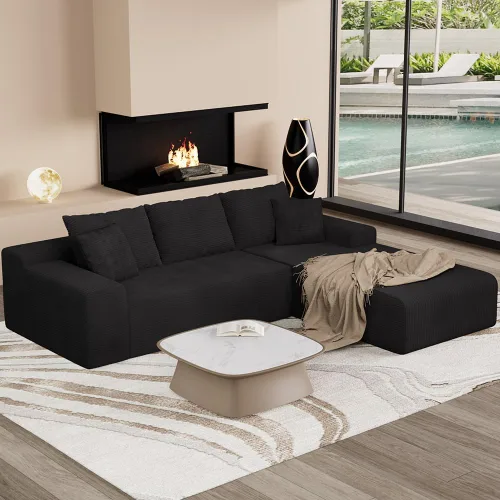 Vista 6 de NAYA 69" Oversised Loveseat Sofa, Compressed Boneless Couch with 2 Deep Seat, Modern Upholstered Cloud Couch for Living Room, Bedroom, Apartment, No