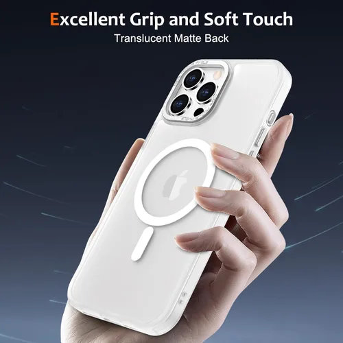Vista 734 de Anuck - Funda magnética para iPhone 11 compatible con MagSafe, carcasa trasera mate translúcida dura, borde de TPU, delgada, resistente a impactos