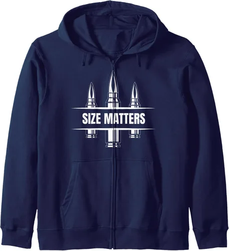 Vista 5 de Size Matters Bullet Shirt, Ammo & Gun Lover Shooting Sports Zip Hoodie
