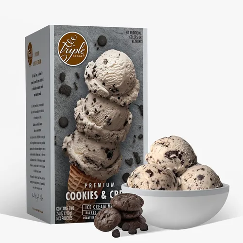 Vista 15 de Triple Scoop - Mezcla de helado prémium para hacer helados. Simple, fácil, delicioso. De mezcla gourmet a máquina en 5 minutos, hace 2 cuartos