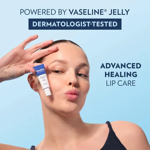 Vista 3 de Vaselina para labios con fórmula avanzada Vaseline; protector de piel, tamaño para viaje, 0,35 onza., paquete de de 12, 12 #1