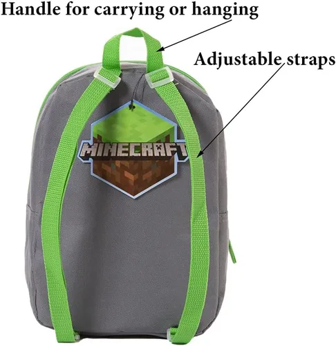 Vista 3 de Mine Craft - Mini mochila para niños y niños pequeños 11 pulgadas mochila pequeña para niños o niñas Azul Verde Modo de supervivencia