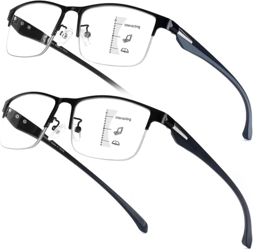 Vista 10 de SKYOAK Premium Progressive Multifocus Reading Glasses Men, Stylish Computer Readers Multifocal Eyeglasses