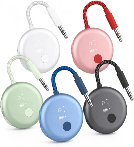 Vista 9 de Avantree SoundJet R1 - Adaptador Bluetooth de avión de 25 horas para todos los AirPods (Pro/Max) con chipset Qualcomm y aptX Adaptive, transmisor