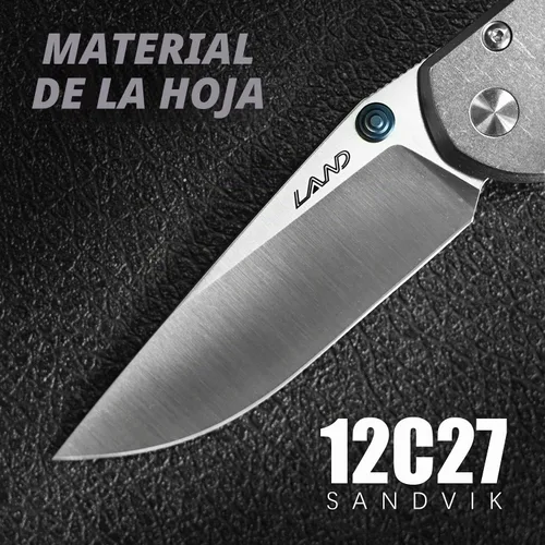 Vista 4 de LAND 910/911/912/913 Lock 12C27 Caza al aire libre supervivencia camping EDC herramienta bolsillo plegable cuchillo (912)