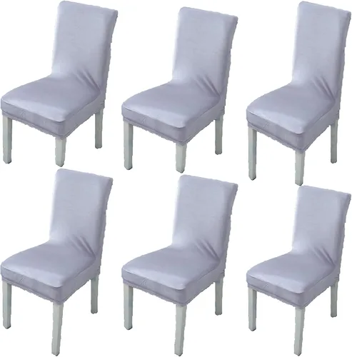 Vista 16 de Juego de 6 fundas elásticas de terciopelo suave para sillas de comedor, decoración elegante para el hogar y banquete, protector de silla Parson