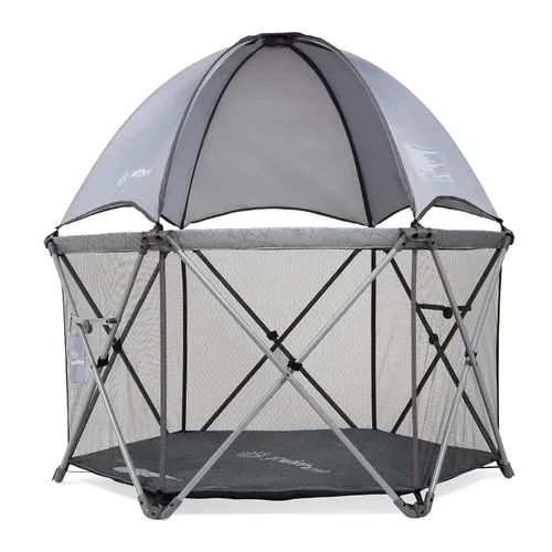 Vista 8 de [Usado] Baby Delight Go with Me Eclipse Deluxe - Corral portátil de lujo, parque infantil, toldo para el sol, interior y exterior, suelo de nailon