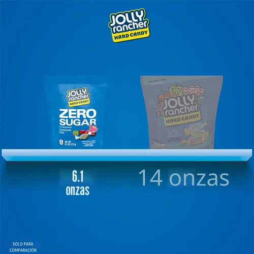 Vista 4 de JOLLY RANCHER Bolsa de dulces duros con sabor a fruta variada Zero Sugar, 6.1 onzas