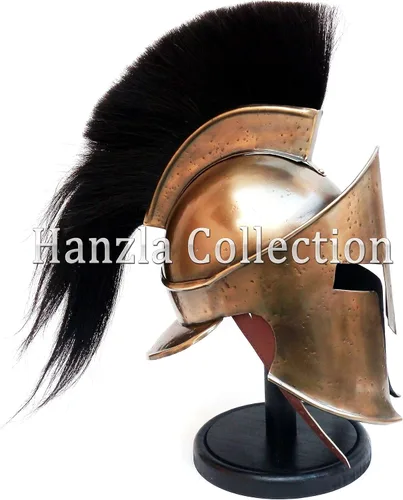 Vista 3 de Armour Medieval Rey Leónidas Griego Espartano de 300casco romano sobre soporte de madera