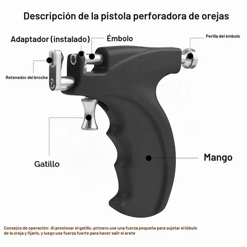 Vista 2 de LECIEL Kit de pistola de perforación de oreja reutilizable, kit profesional de perforación de nariz y labio con 16 pares de aretes de tuerca