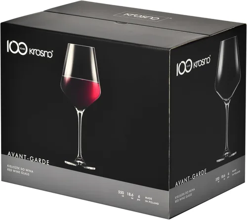 Vista 3 de KROSNO Juego de 6 copas de vino tinto de 16.6 oz, colección vanguardista