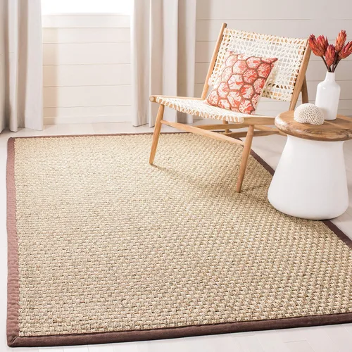 Vista 54 de SAFAVIEH Natural Fiber Collection NF114A - Alfombra de pasillo de hierba marina con patrón de tejido de cesta y borde, de 2 pies 6 pulgadas x 16
