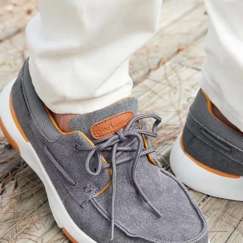 Vista 6 de OrthoComfoot Mocasines ortopédicos sin cordones para hombre mocasines casuales de lona para fascitis plantar con soporte de arco, cómodos zapatos
