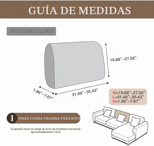 Vista 2 de Fundas de cojín para sofá seccional, fundas de sofá elásticas resistentes al desgaste para sofá universal, protector de cojín elástico lavable, Beige