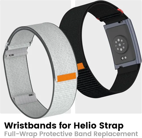 Vista 2 de Correa de nailon en bucle compatible con Amazfit Helio, correa de muñeca deportiva transpirable con cierre de gancho y bucle y diseño cubierto