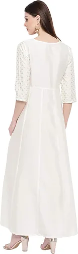 Vista 6 de Janasya Indian Anarkali Kurta - Anarkali de seda para mujer