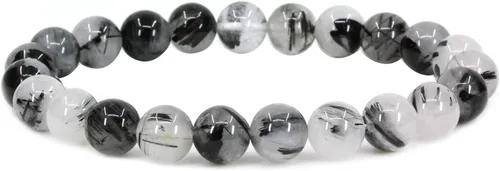 Vista 45 de Keleny Gem - Pulsera elástica de piedras semipreciosas con cuentas redondas de 8 mm, 7 pulgadas, unisex Ágata de encaje azul de grado A