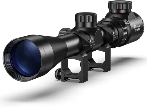 Vista 7 de CVLIFE Alcance del rifle 3-9x40, visor óptico iluminado rojo y verde, alcance del tubo de 1 pulgada para la caza con los soportes