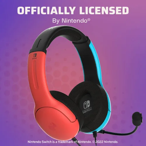 Vista 4 de PDP Gaming LVL40 Stereo Headset with Mic for Nintendo Switch - PC iPad Mac Laptop Compatible - Noise Cancelling Microphone Lightweight Soft Comfort