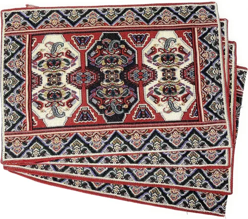 Vista 26 de DaDa Bedding - Juego de 4 manteles individuales de algodón y lino para mesa de comedor, 13 x 19 pulgadas