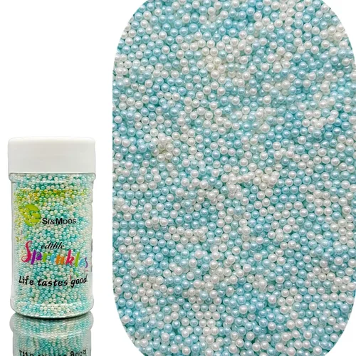 Vista 18 de SE Si&Moos Pink Nonpareil Sprinkles - Mini perlas comestibles de 0.079 in Rosa bebé
