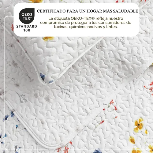 Vista 2 de Great Bay Home Marianne Collection - Juego de edredón de 3 piezas con fundas de almohada. Colcha reversible con diseño floral. Lavable a máquina.