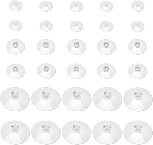 Vista 8 de AccEncyc 30 Ventosas Pequeñas de 20mm/0.8in Mini Ventosas para Decoración de Ventanas, Luces de Hadas, Juguetes y Montaje de Pequeñas Piezas