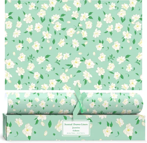 Vista 10 de SCENTORINI Revestimientos de cajones para tocador, forros de cajones perfumados de algodón limpio, forro de cajón para tocador, dormitorio, estante