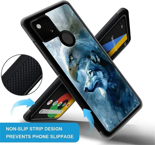 Vista 299 de Compatible con Google Pixel 4A 5G Mobile Case Creative Acrylic Panel trasero Silicona Protección Grip especialmente diseñado para Google Pixel 4A 5G