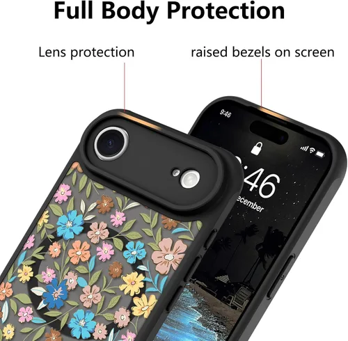 Vista 36 de KANGHAR - Funda compatible con iPhone 11, diseño de leopardo negro, textura de neumático antideslizante, a prueba de golpes, funda protectora