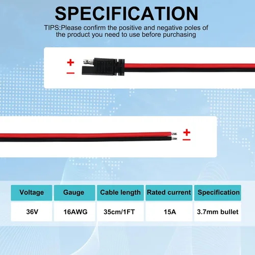 Vista 3 de SPARKING Arnés de conector SAE 16AWG, cable de desconexión rápida de 1 pie