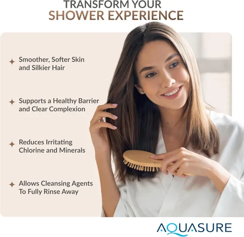 Vista 4 de Aquasure Filtro de ducha de alta capacidad de 10,000 galones para cabello, piel y uñas más saludables, mejora la piel seca con picazón, reduce