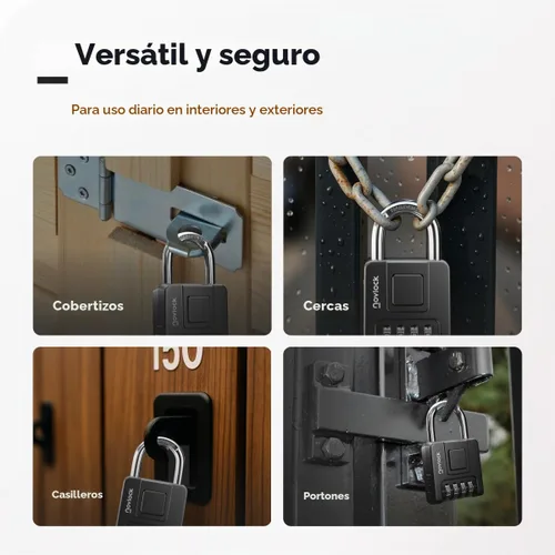 Vista 7 de Candado combinado para exteriores e interiores, resistente a la intemperie