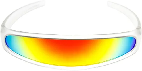 Vista 5 de zeroUV - Gafas de sol con visera de lente espejada de color cíclope estrecho futurista