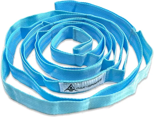 Vista 9 de Correa de estiramiento con bucles para yoga, correa de estiramiento para terapia física, correa de ejercicio no elástica para pilates, danza
