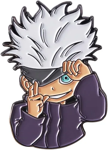 Vista 4 de YIZISUKI Jujutsu Kaisen Figura Gojo Satoru Itadori - Broches de solapa de metal para aficionados al anime Metal