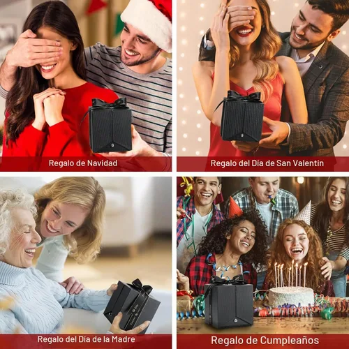 Vista 7 de Emibele - Regalos de rosa preservada para mujer, caja de rosa eterna con collar de corazón, regalos románticos con mensaje "te amo" para mujeres