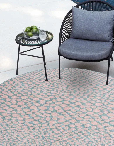 Vista 17 de Unique Loom Outdoor Collection Alfombra de área - Ciudad del Cabo (2' 2' x 3' 1' Rectángulo, Azul/Oliva)