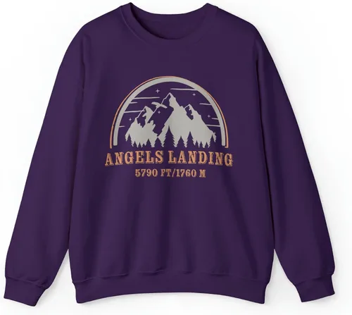 Vista 5 de Zion National Park Camping Zion Poster Angels Landing Mountains Sweatshirt - NPT116ALL
