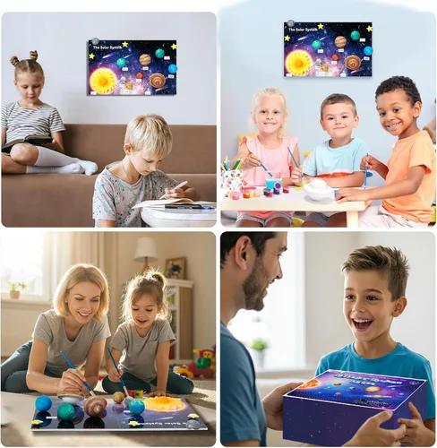 Vista 6 de Pllieay Kit de modelo de sistema solar, kit de sistema solar 3D para Kit de sistema solar 3d de 36 piezas