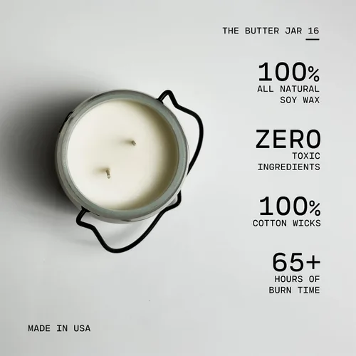 Vista 5 de Milkhouse Candle Company - Eucalipto Lavanda - Colección Creamery - Velas de soja con doble mecha de algodón de 16 onzas con cera de abejas - Largo